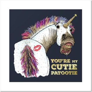 Flirty Weird Unicorn - Cutie Patootie Posters and Art